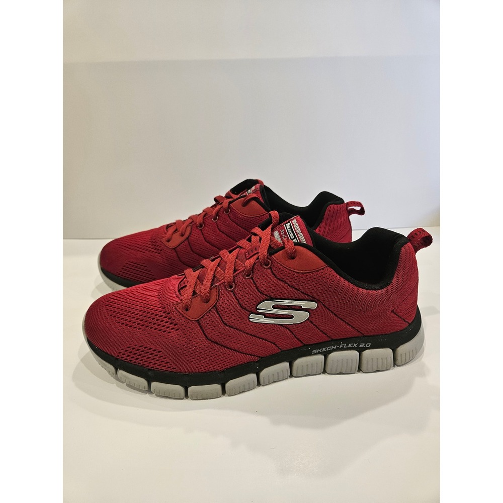 Skechers‎ Skech-Flex 2.0 Milwee Red Black Sneakers Mens 11.5 52619